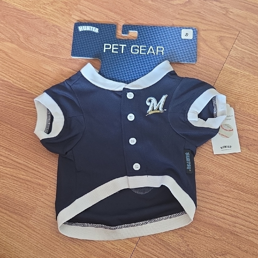 MLB Milwaukee Brewers Dog Jersey Pet Gear Size S NWT